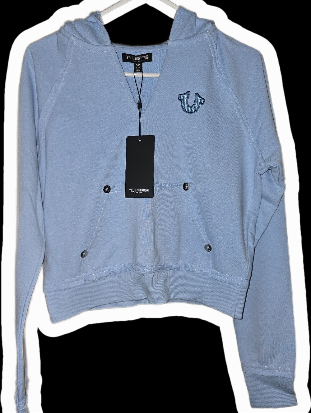 True Religion Women's Distressed Pale Blue Sweatsuit